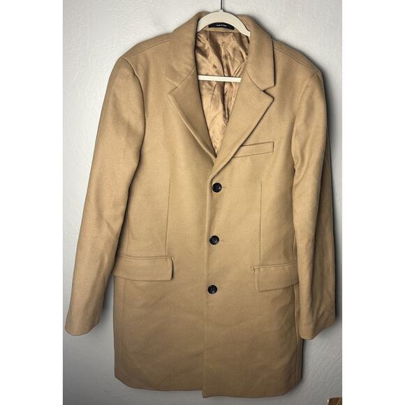 CLUB MONACO Wool Blend Camel Long Lined Coat Men’s Size 42=Large